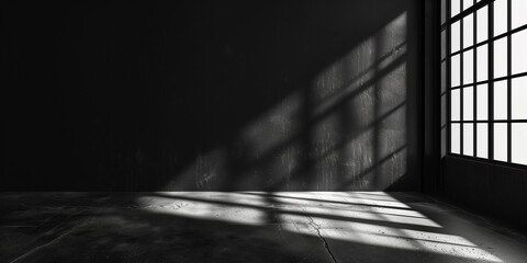 Wall Mural - Abstract empty room interior with shadow from the window