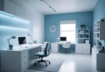 minimalist interior design style futuristic home office sleek furniture state of the art technology