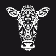 Sticker - tribal vector cow isolated