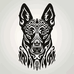 Wall Mural - tribal vector dog isolated 