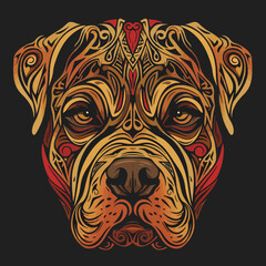 Sticker - tribal vector dog isolated 