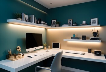 minimalist interior design style futuristic home office sleek furniture state of the art technology