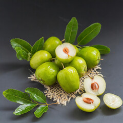 Wall Mural - Green jujube fruits