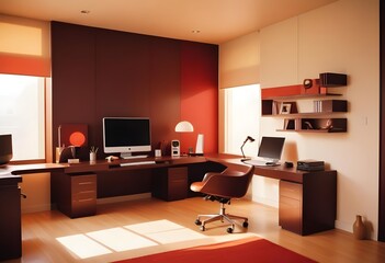 minimalist interior design style futuristic home office sleek furniture state of the art technology