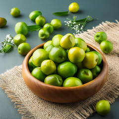 Wall Mural - Green jujube fruits