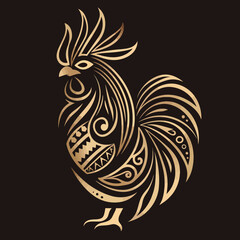 Sticker - Rooster Tribal Illustration