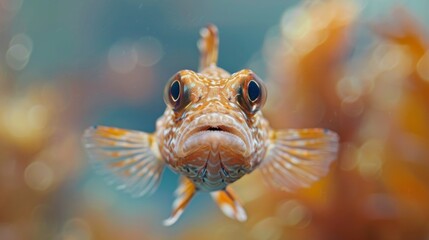 Wall Mural - A close up of a fish with big eyes looking at the camera, AI