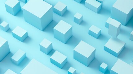 Company overview on light blue background
