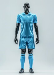 Poster - A mockup of a sky blue soccer uniform on a mannequin