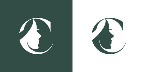 Beauty logo with creative element style premium vector