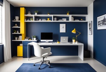 minimalist interior design style futuristic home office sleek furniture state of the art technology