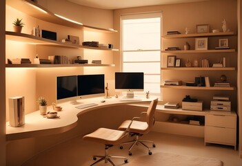 minimalist interior design style futuristic home office sleek furniture state of the art technology