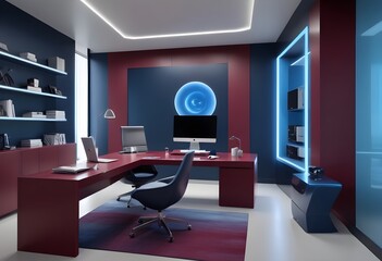 minimalist interior design style futuristic home office sleek furniture state of the art technology