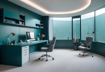 minimalist interior design style futuristic home office sleek furniture state of the art technology