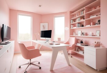 minimalist interior design style futuristic home office sleek furniture state of the art technology