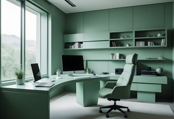 minimalist interior design style futuristic home office sleek furniture state of the art technology