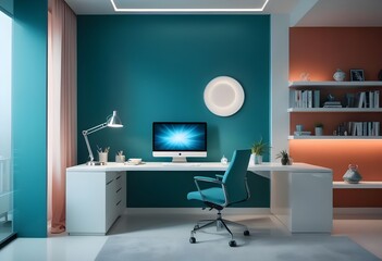 minimalist interior design style futuristic home office sleek furniture state of the art technology