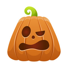 Wall Mural - Vector Halloween pumpkin isolated on white background