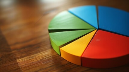 Poster - Close-up of a pie chart showing budget allocation percentages for different expense categories.