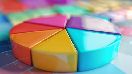 Aufkleber - Close-up of a pie chart showing budget allocation percentages for different expense categories.