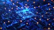 © Worawee - A computer chip with a blue lock symbol on it. technology background