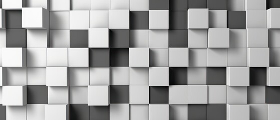 geometric pattern with grey and blue squares, creating a captivating 3D mosaic