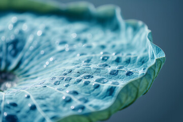 close-up of the surface of a lily pad