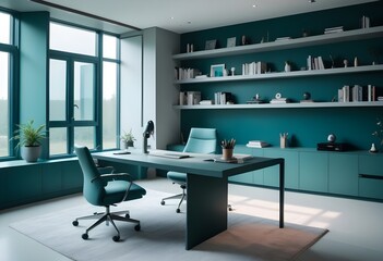 minimalist interior design style futuristic home office sleek furniture state of the art technology