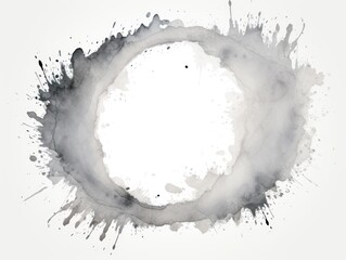 rounded round circle watercolor splash white empty background