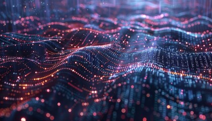 Wall Mural - among countless virtual data, there are many nodes representing medical care, internet of things tec