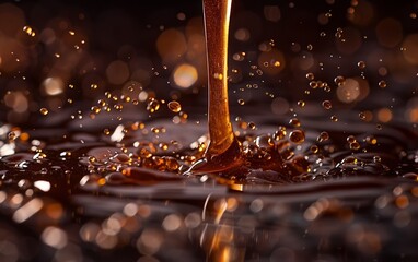 A close up of a dripping candle wax on glass.