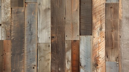 Wall Mural - Background of aged wooden boards arranged vertically