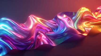 Wall Mural - A bright iridescent ribbon with chromatic effects, featuring a seamless flow of colors across the spectrum. 