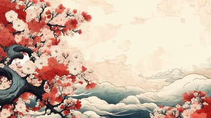 Canvas Print - background with blossom