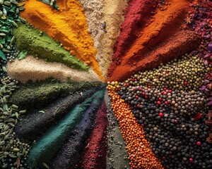 Wall Mural - Diverse Seeds and Grains Mixed Together in a Colorful Display