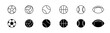 © ivbiv - Sport ball icon set. Line and glyph sport ball set. Football ball