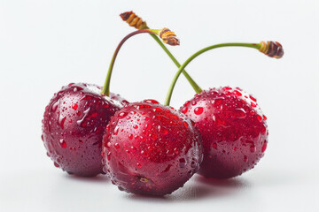 Wall Mural - Sweet cherry on a white background