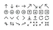 © Altop Media - Arrows UI isolated icons set. Set of line vector icon with editable stroke