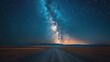 © Nic - A dirt road leads into the distance under a vast night sky, illuminated by the Milky Way and countless stars.