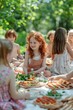 © Andrei - Multicultural kids picnic  diverse children sharing food happily in outdoor setting