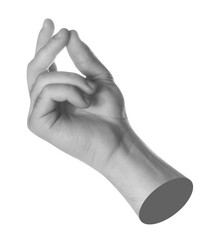 Wall Mural - man's hand on white background. black and white effect