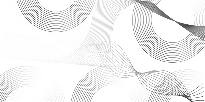 Abstract black and white wave lines on transparent background. White geometric abstract background overlapping layers on bright space with line effect decoration. Digital future technology concept. 