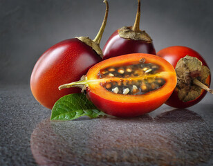 Poster - tamarillo fruits white background