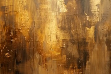 Luxurious golden abstract art background with vibrant brushstrokes and metallic shimmer on contemporary canvas surface