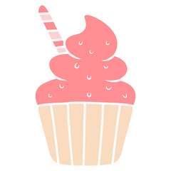 Canvas Print - cupcake with pink frosting