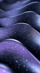 Wall Mural - abstract background with dark purple waves and white dots, 3d style illustration of a wavy surface w