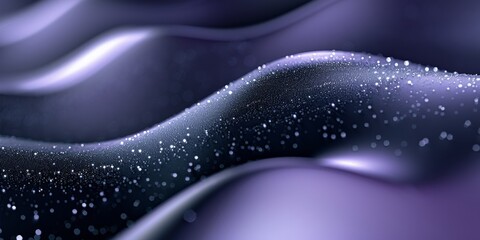 Wall Mural - abstract background with dark purple waves and white dots, 3d style illustration of a wavy surface w