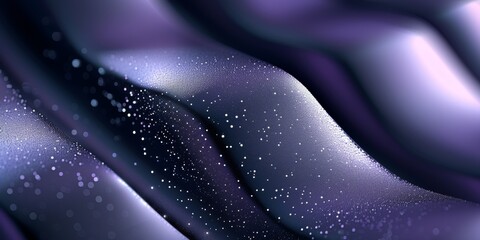 Wall Mural - abstract background with dark purple waves and white dots, 3d style illustration of a wavy surface w