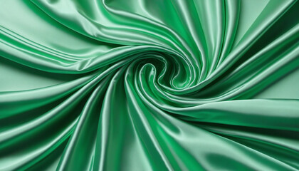 Wall Mural - Elegant Three-Dimensional Emerald Silk with a Smooth and Luxurious Surface