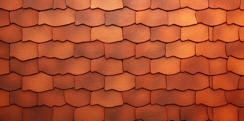 Canvas Print - terracotta tile texture on a building with an orange wall